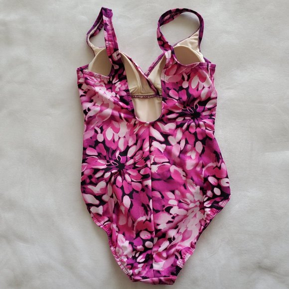 Miraclesuit One Piece Swimsuit Pink Floral Size 10 perfect condition Slimming - Picture 6 of 15